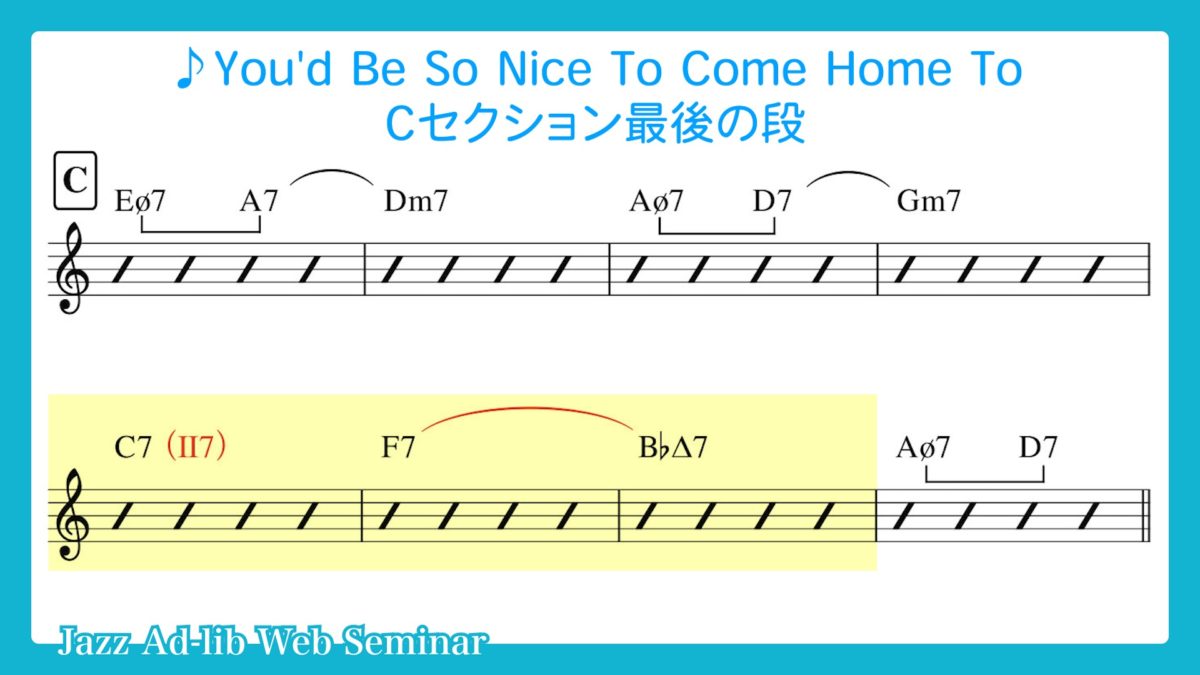 You'd Be So Nice To Come Home To　〜Cセクション 最後の段〜