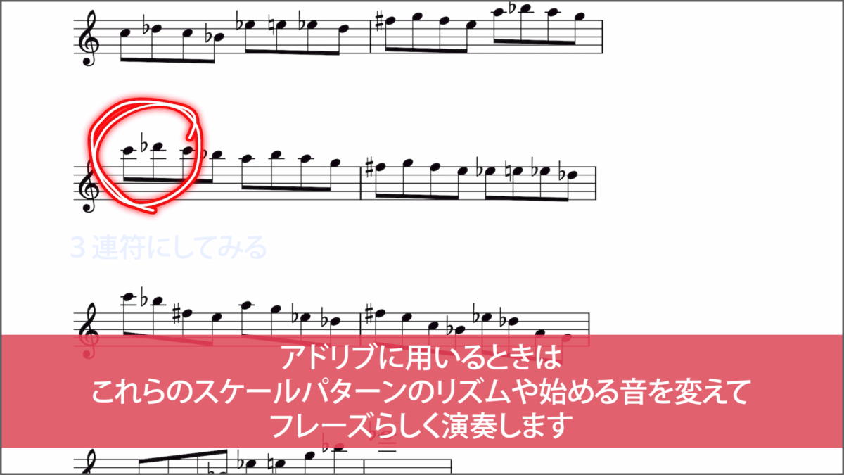 ドミナント進行で演奏できるコンディミ・フレーズ　4